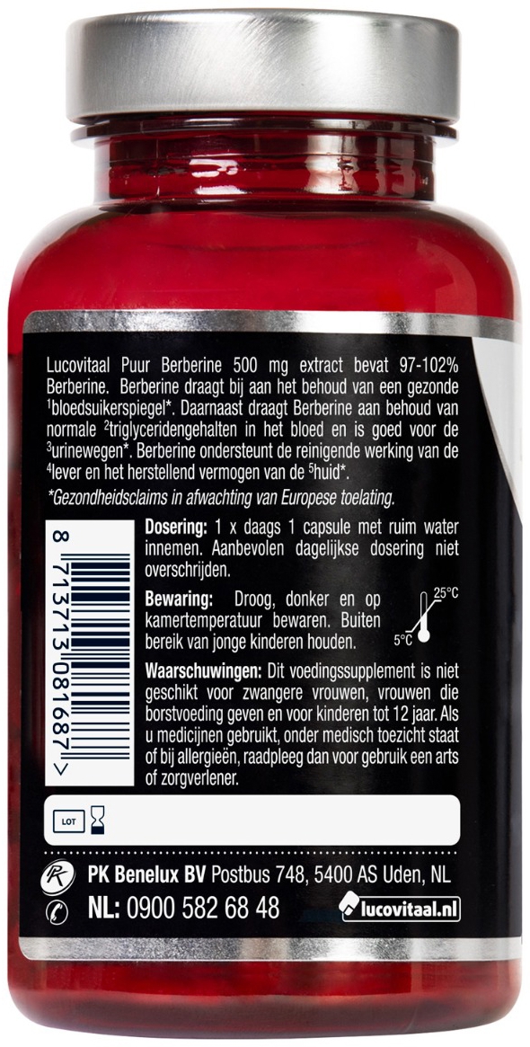 Lucovitaal Berberine 500 MG puur 60 Capsules