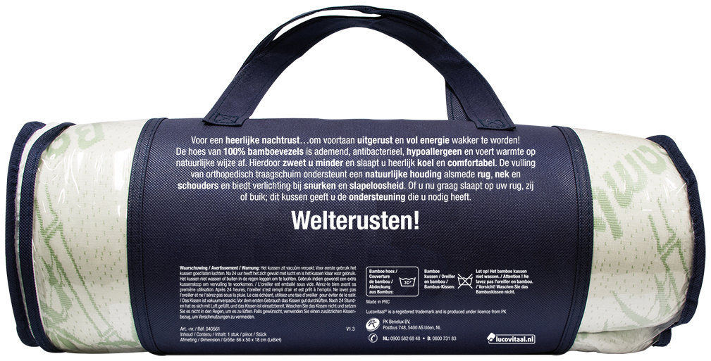 Lucovitaal Kingsize Bamboe Hoofdkussen 1 stuk