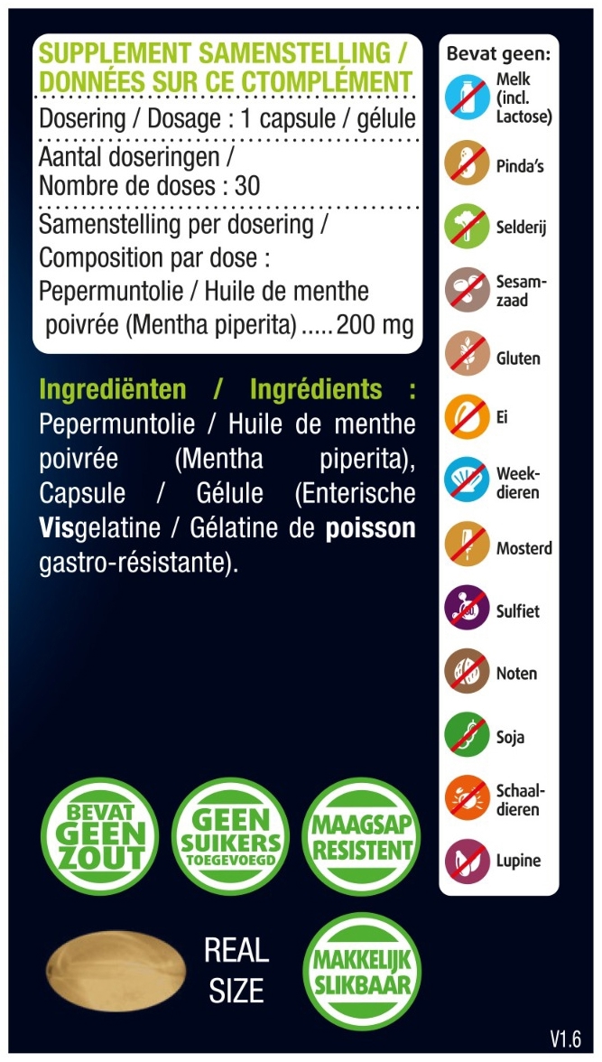 Lucovitaal Pepermuntolie 200mg 30 capsules