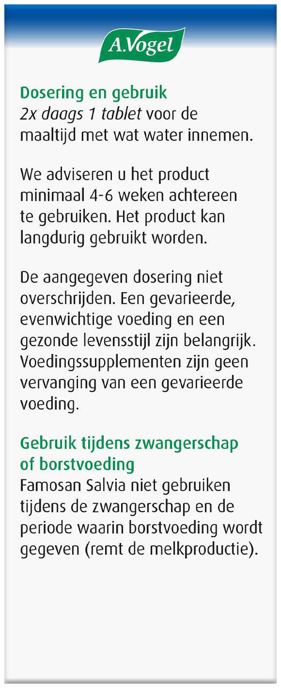 A.Vogel Famosan Salvia tabletten 60 Stuks