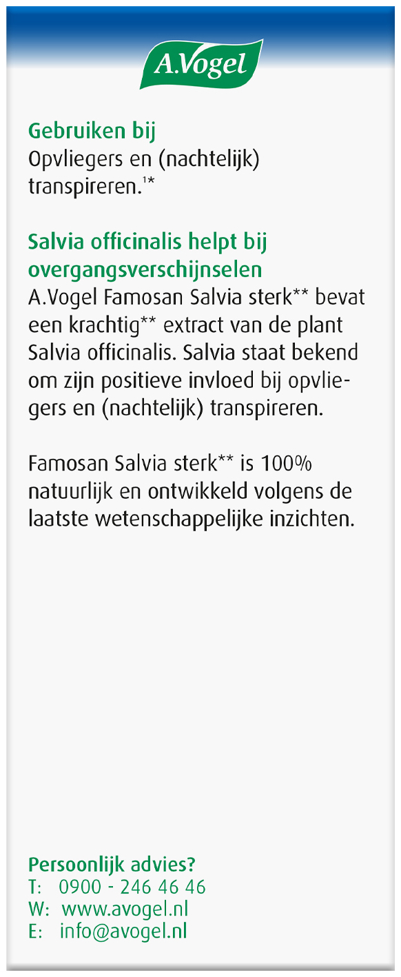 A.Vogel Famosan Overgang Salvia sterk tabletten 25 Stuks
