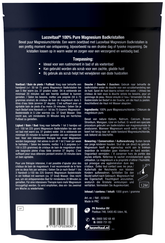 Lucovitaal Magnesium Badkristallen 1000g