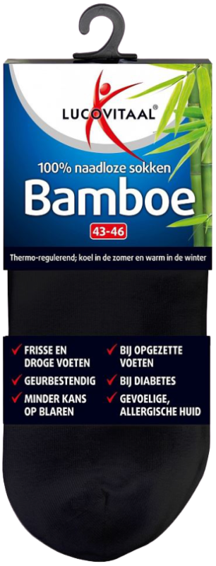 Bamboe Enkelsokken Zwart 35-38 1 paar