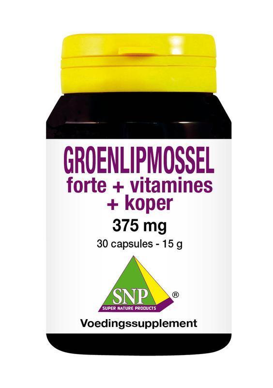 Groenlipmossel Forte + Vitamines + Koper 30 Capsules