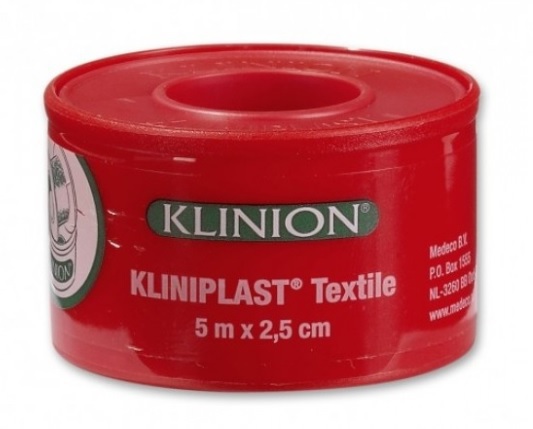 Kliniplast Textile 5m x 2,5cm 1 Stuk