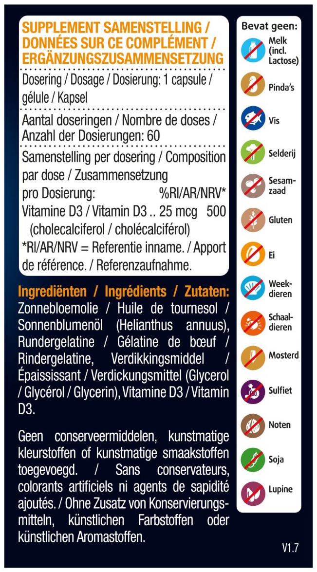 Lucovitaal Vitamine D3 25 mcg 60 capsules