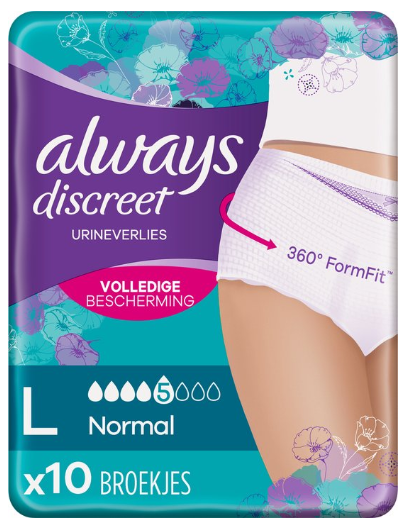 Discreet incontinentie pants L 10st