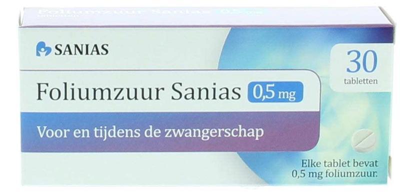 Foliumzuur 0.5 mg 30 tabletten