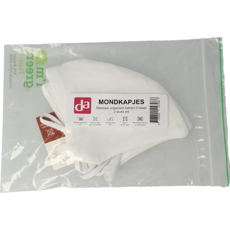 Mondkampje Katoen 2-Laags Wit 2 Stuks