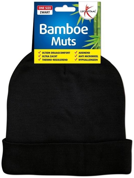 Lucovitaal Muts Bamboe Zwart 1 stuk