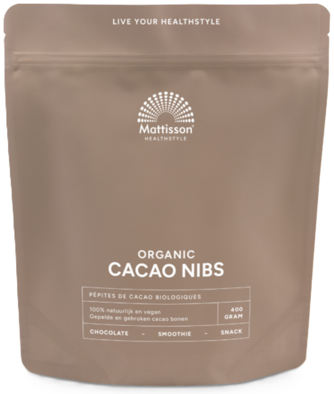 Biologische Cacao Nibs Raw 400 Gram