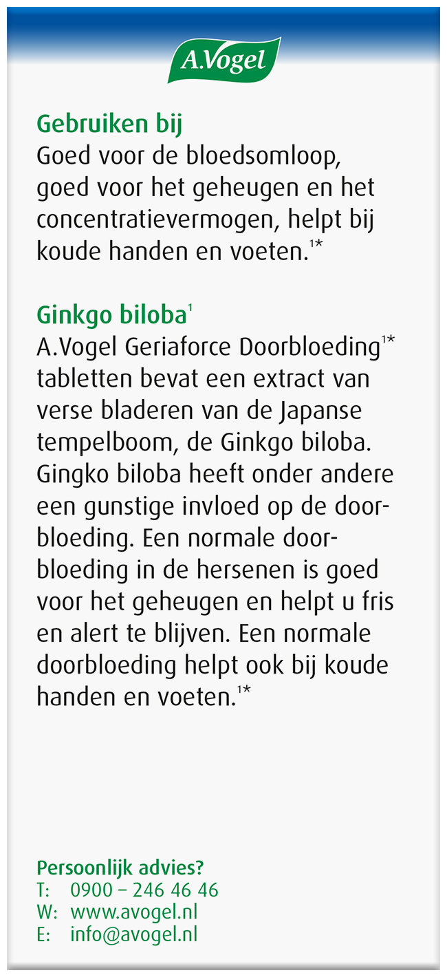 A.Vogel Geriaforce Doorbloeding tabletten 200 Stuks