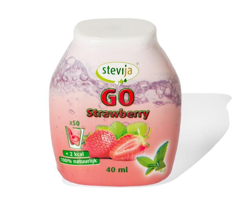 Stevia limonadesiroop go strawberry 40ml