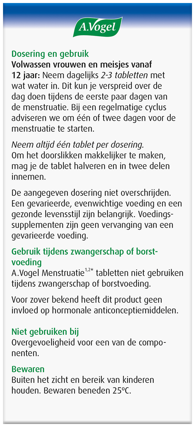 A.Vogel Menstruatie Tabletten 30 Stuks