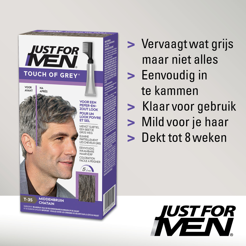 Just For Men Touch of Grey Middenbruin T35 1 Stuk