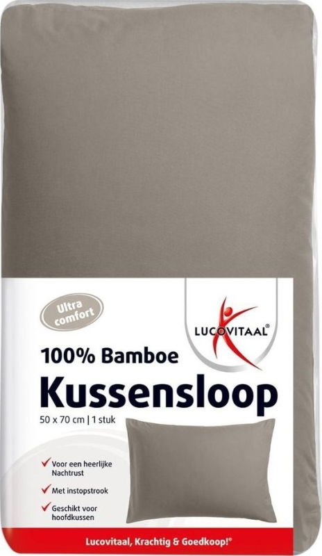 Kussensloop Bamboo Taupe 50x70 1st