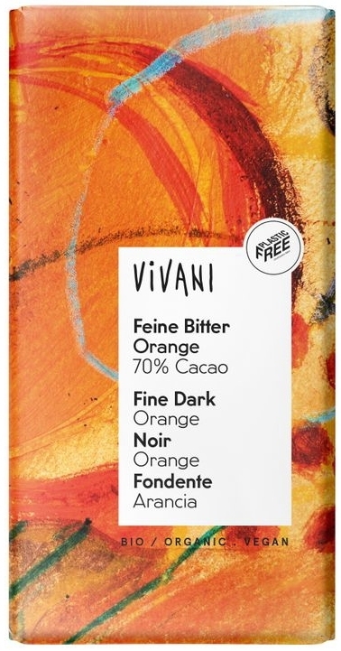 Fine dark sinaasappel 70% cacao bio 80g