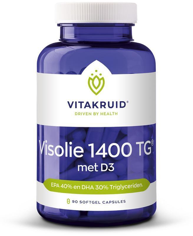 Visolie 1400 + D3 triglyceriden EPA 40% DHA 30% 90 softgels