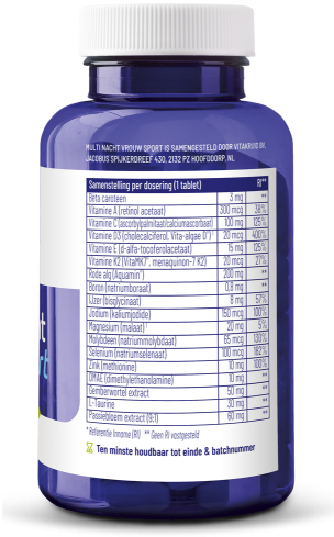 Vitakruid Multi Nacht Vrouw Sport 90 Tabletten