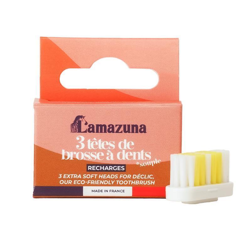 Lamazuna Set of 3 toothbrush heads soft S 1set