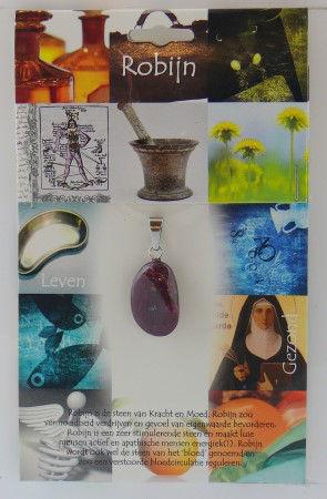 Hanger gezondheidssteen robijn 1kaart