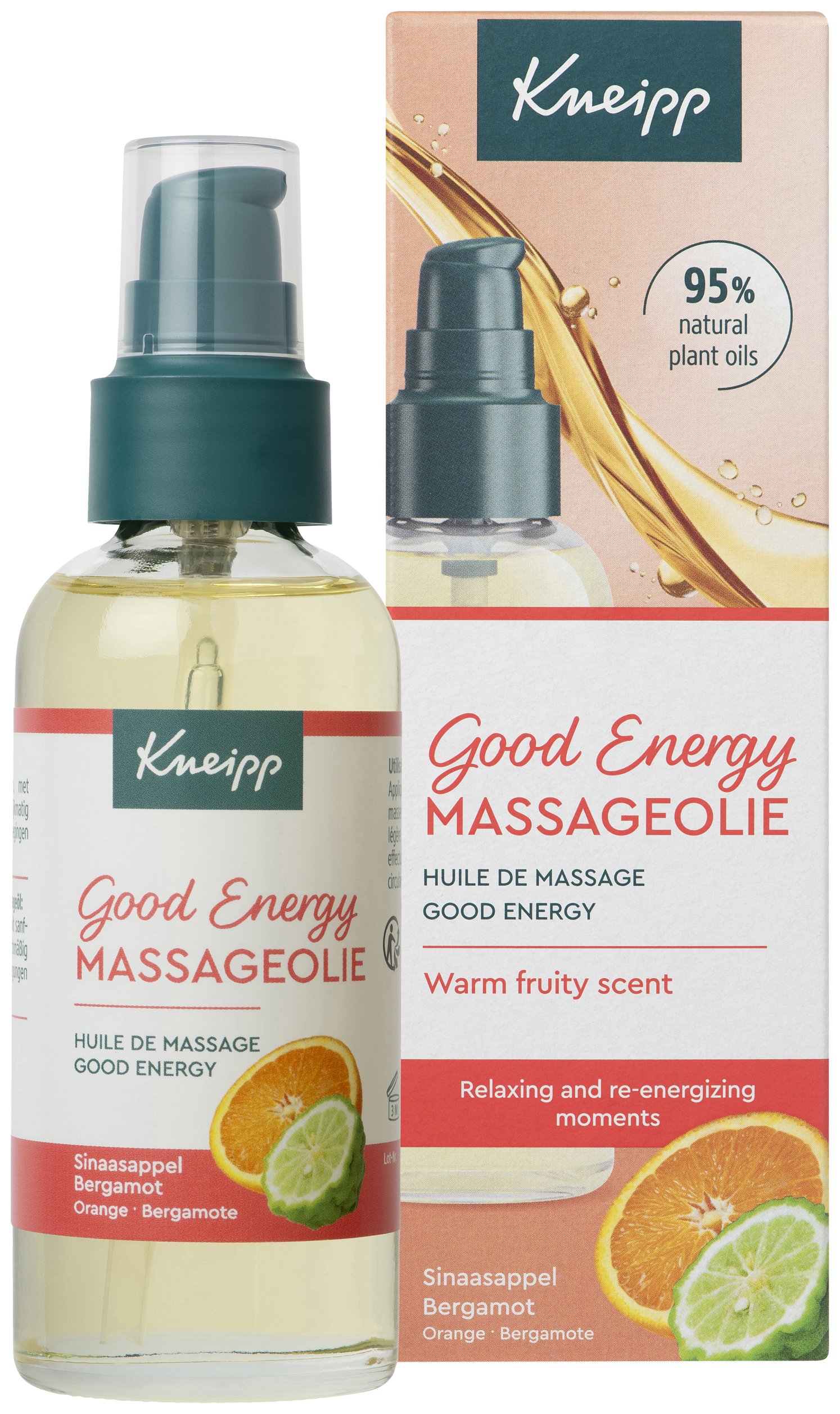 Kneipp Massageolie Good Energy (met pompje) 100 ml