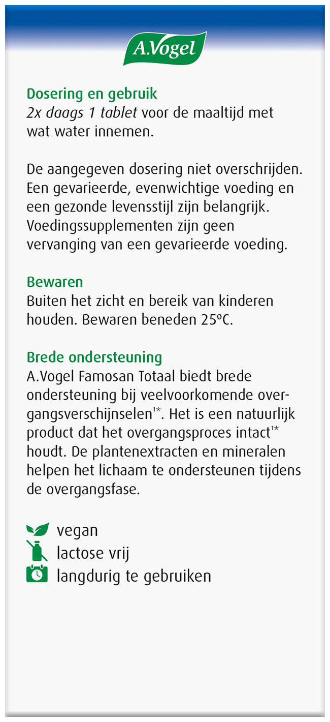 A.Vogel Famosan Overgang totaal tabletten 60 Stuks