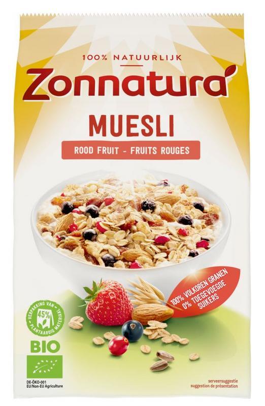 Zonnatura Muesli Rood Fruit bio 375g