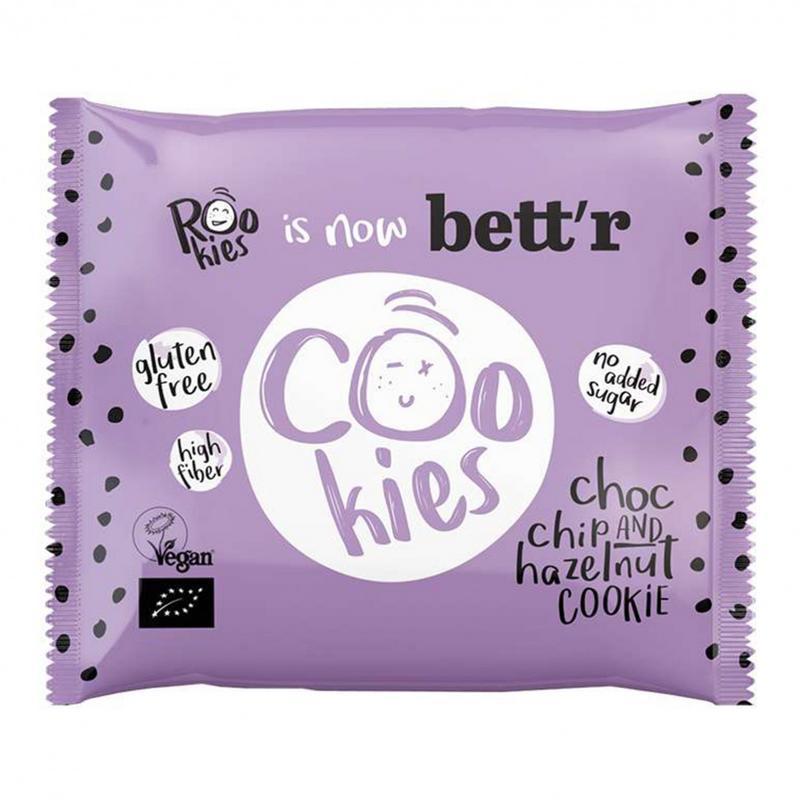 Cookie choc chip & hazelnut glutenvrij bio 40g