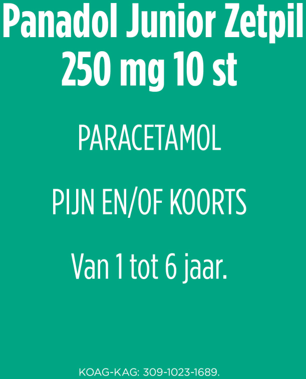 Panadol Junior Zetpillen 250 MG Voor Kinderen Van 1 Tot 6 Jaar 10 Zetpillen