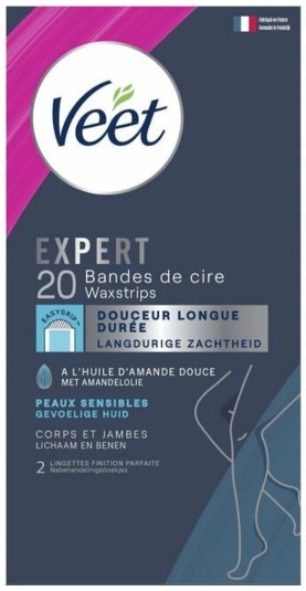 Expert koude waxstrips benen sensitive 20 Stuks