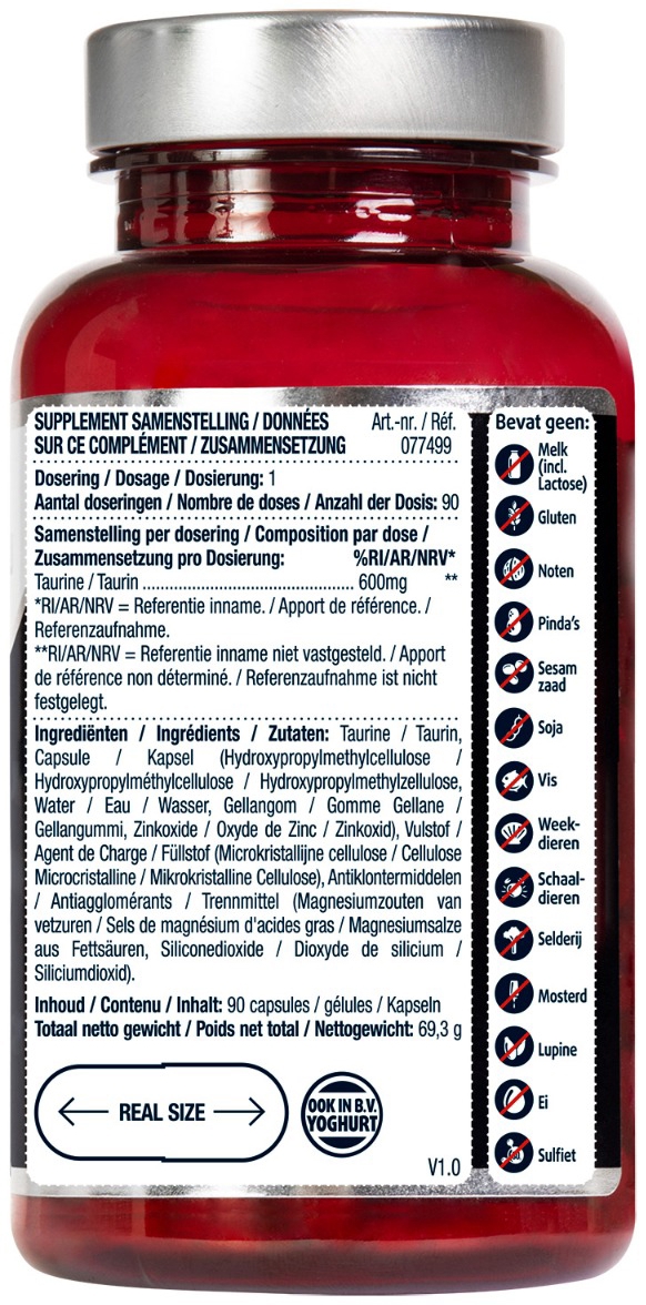 Lucovitaal Taurine Puur 600 mg 90 Capsules