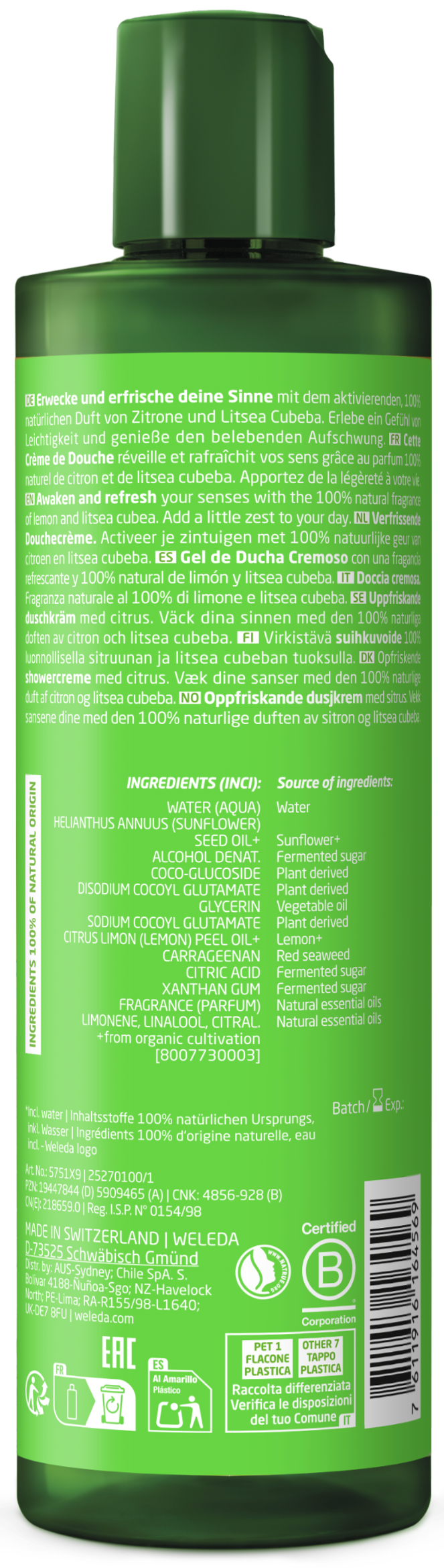 Weleda Refresh Douchecrème Citrus Bio 400 ML