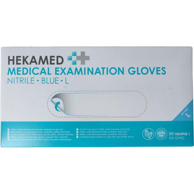 Hekamed handschoen soft nitril L 100st