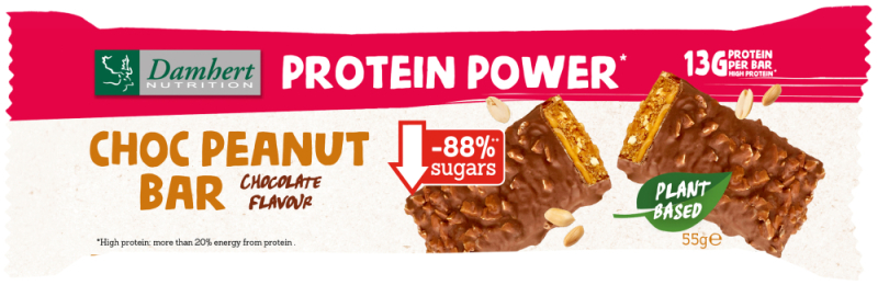 Damhert Protein peanut/choco bar glutenvrij 55g