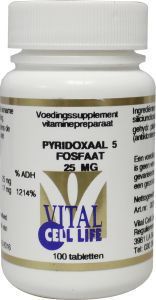 Pyridoxal 5 fosfaat 25mg b6 100tab