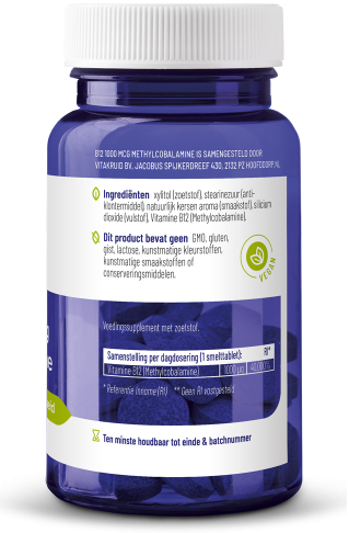 Vitakruid B12 1000 mcg Actief Methylcobalamine Vitamine 180 Tabletten