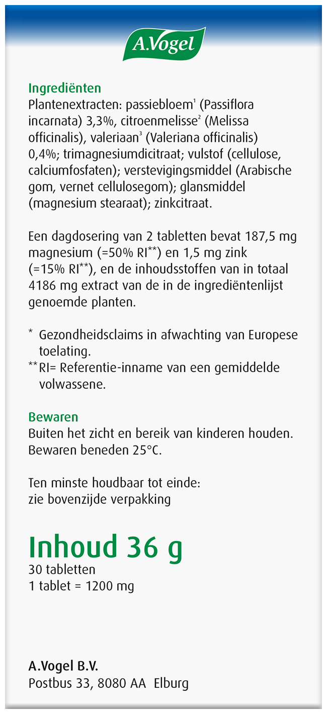 A.Vogel Passiflora stemmingswisselingen tabletten 30 stuks