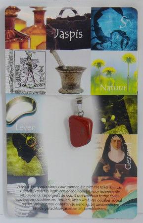Hanger gezondheidssteen jaspis 1kaart