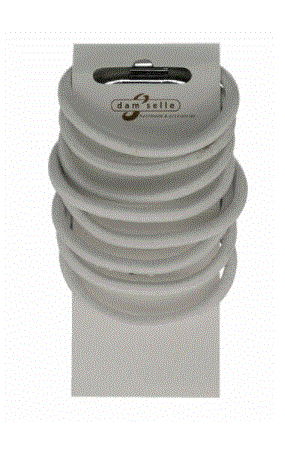 Damselle Haarelastiek Wit 8 stuks