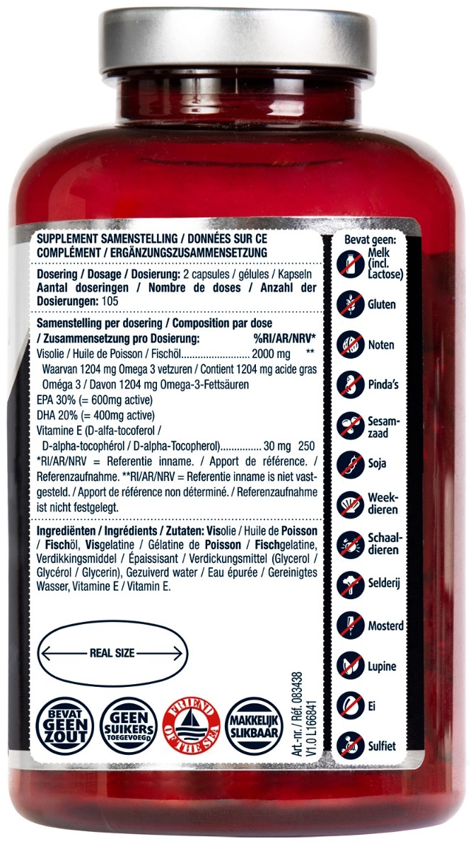 Lucovitaal Super Omega 3 Visolie MAXI XXL 210 Capsules