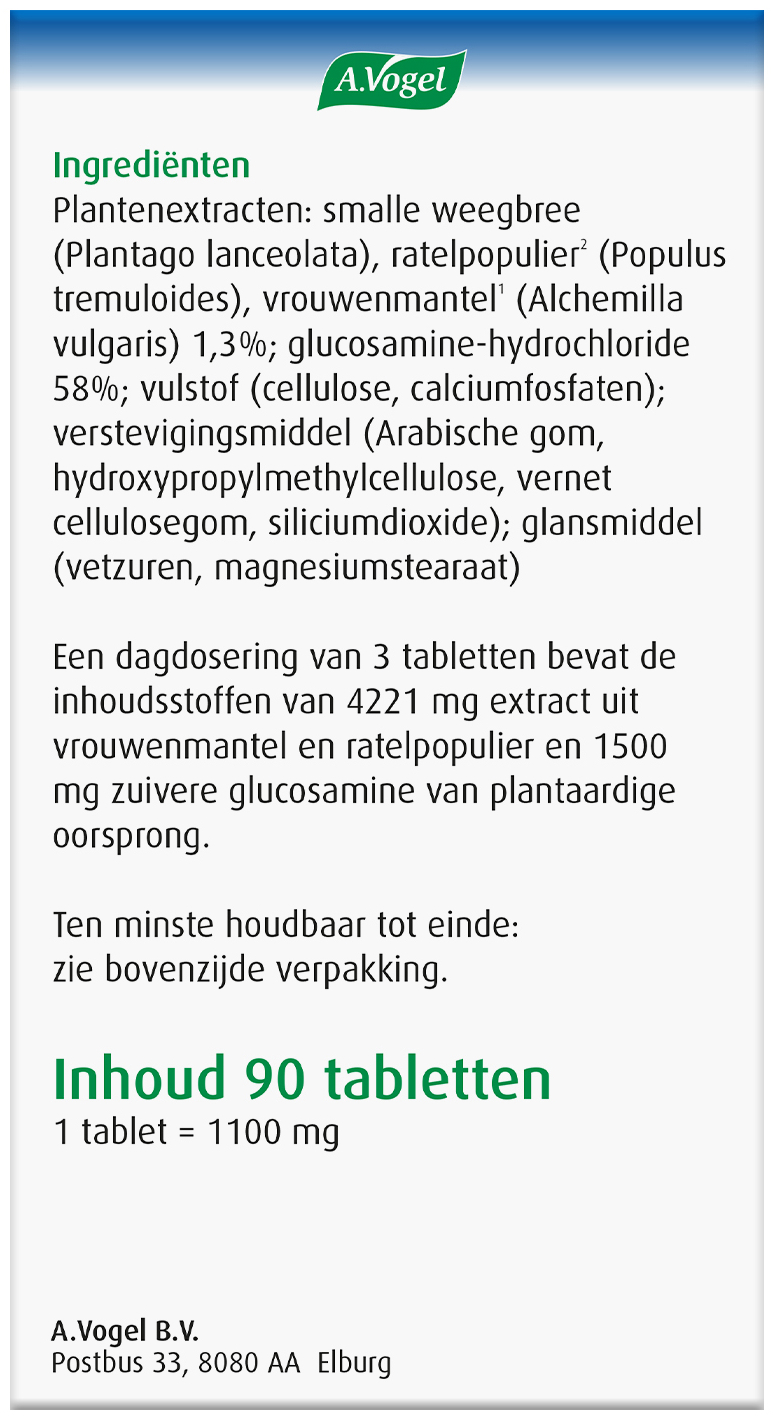 A.Vogel Alchemilla Glucosamine + Alchemilla tabletten 90 Stuks