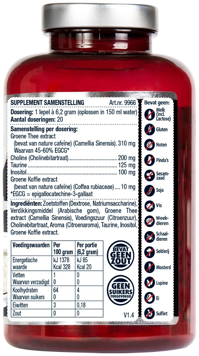 Lucovitaal Groene Thee Ideaal Gewicht extract 130 gram