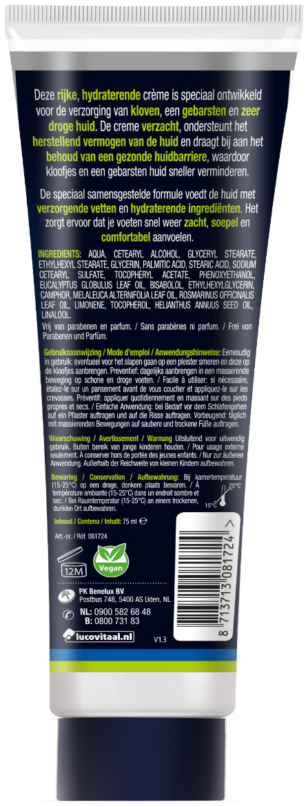 Lucovitaal Kapotte Hielkloven Crème 75 ml