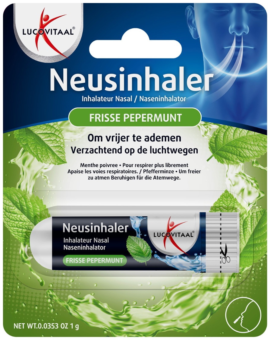 Lucovitaal Neusinhaler Frisse Pepermunt 1 Stuk