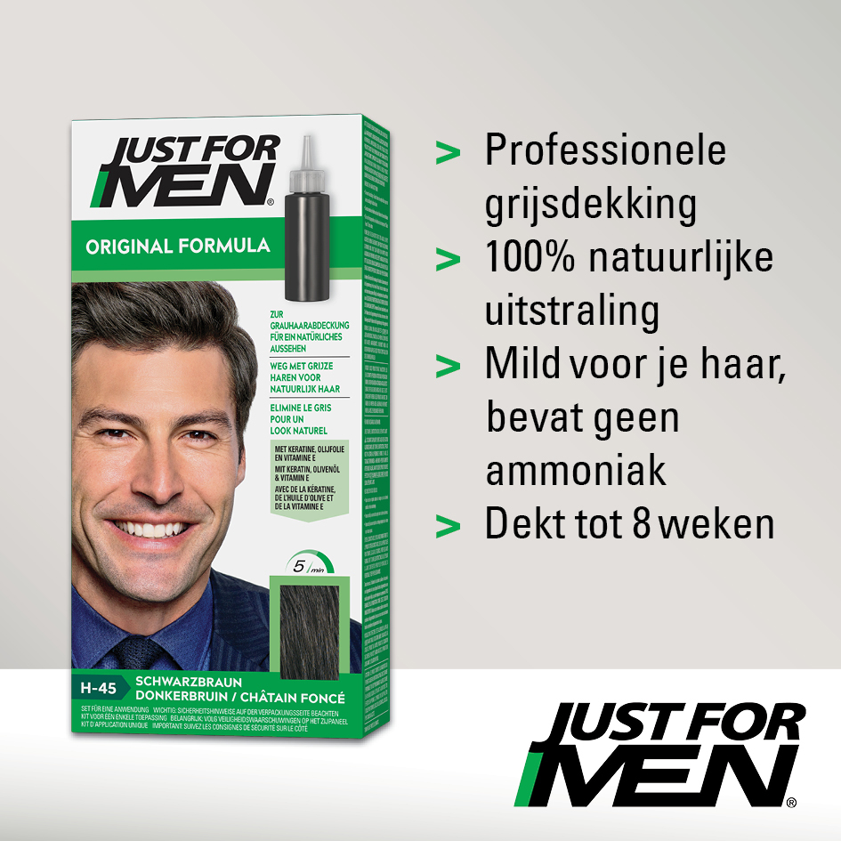 Just For Men Haarkleuring Donkerbruin H45 1 Set