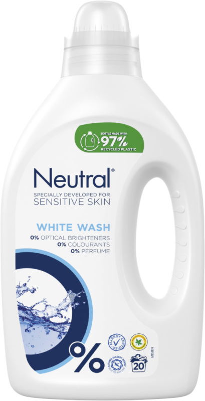 Vloeibaar Wasmiddel Wit Parfumvrij 1000ml