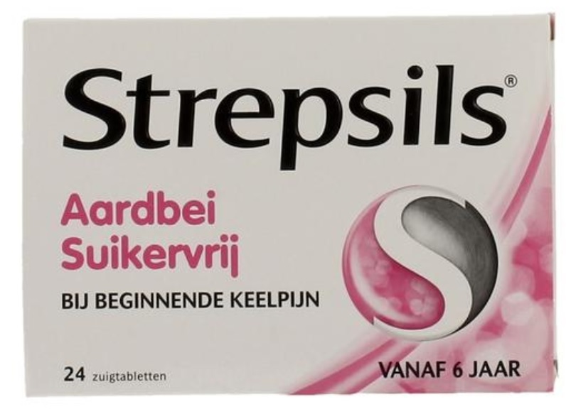 Aardbei Suikervrij 24 zuigtabletten