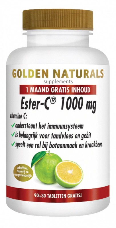 Golden Naturals Ester-C 1000 mg 90+ 30 Tabletten gratis
