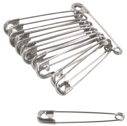 Veiligheidsspeld Recht 34mm 12 stuks